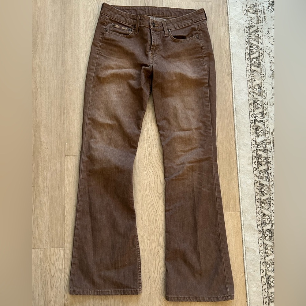 Washed Brown Wide Cut Jeans
